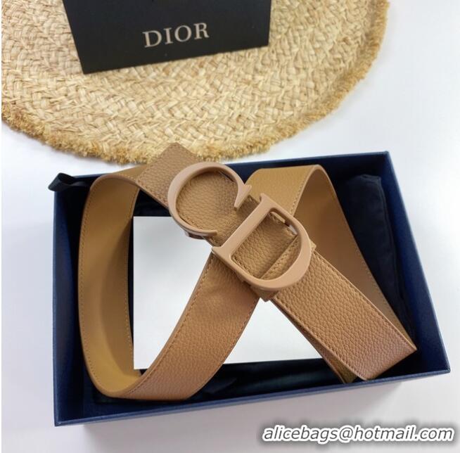 Buy Cheapest Dior Calf Leather Belt 35MM 2660 apricot