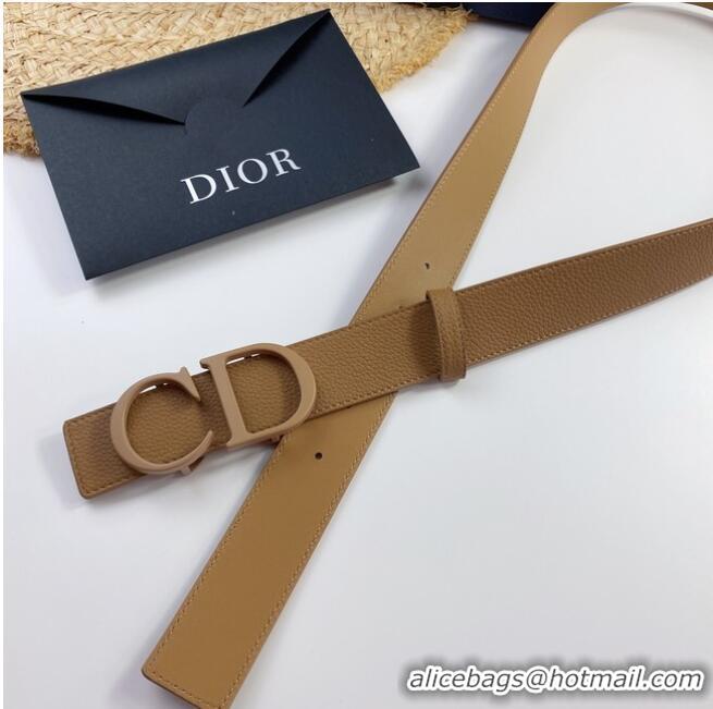 Buy Cheapest Dior Calf Leather Belt 35MM 2660 apricot