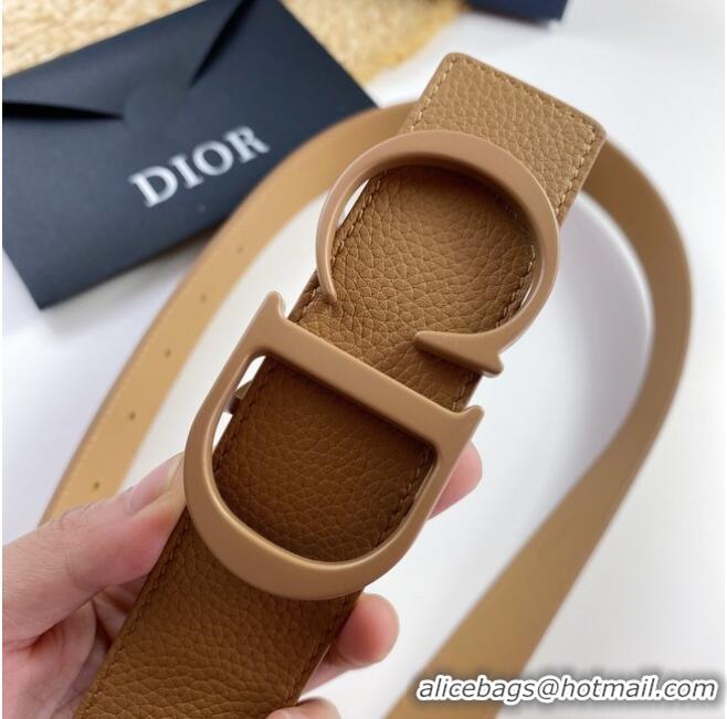 Buy Cheapest Dior Calf Leather Belt 35MM 2660 apricot