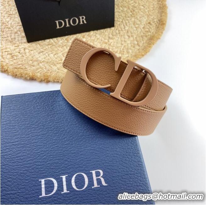 Buy Cheapest Dior Calf Leather Belt 35MM 2660 apricot