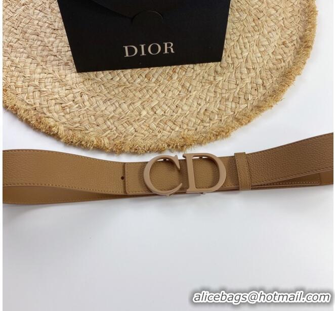 Buy Cheapest Dior Calf Leather Belt 35MM 2660 apricot