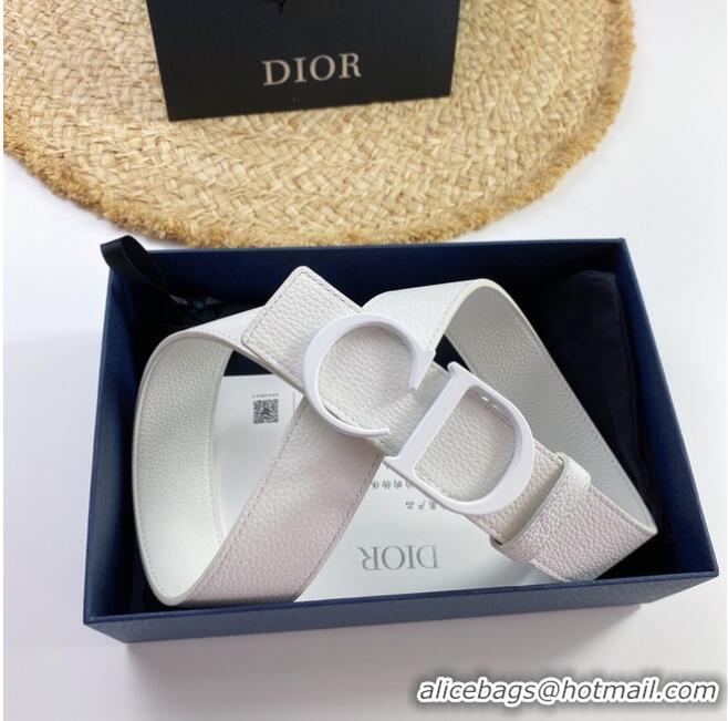 Sophisticated Inexpensive Dior Calf Leather Belt 35MM 2660 white