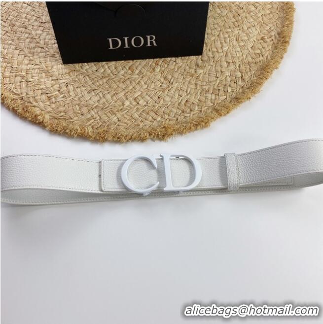 Sophisticated Inexpensive Dior Calf Leather Belt 35MM 2660 white