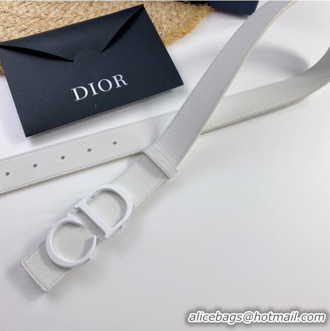 Sophisticated Inexpensive Dior Calf Leather Belt 35MM 2660 white