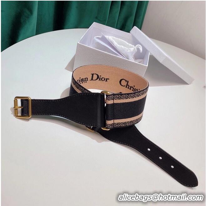 Cheapest Dior Belt 65 mm Embroidered Canvas M928 Blue & Cream