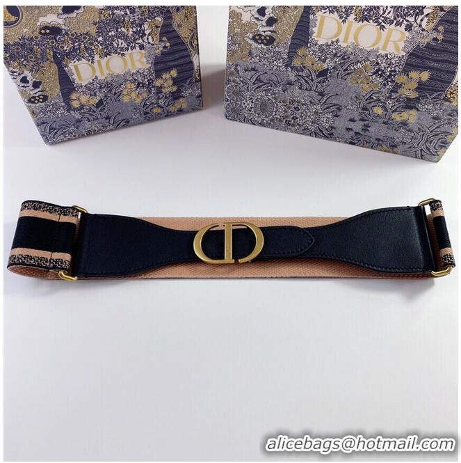 Low Cost Dior Belt 65 mm Embroidered Canvas M929 Blue & Cream