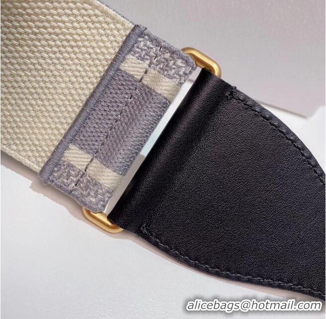 Unique Style Dior Belt 65 mm Embroidered Canvas M928 Gray & Cream