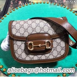 Buy Inexpensive Gucci GG Canvas 1955 Horsebit Mini Shoulder Bag 602205 Brown