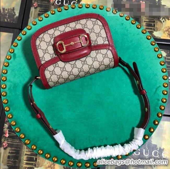 Good Product Gucci GG Canvas 1955 Horsebit Mini Shoulder Bag 602205 Red