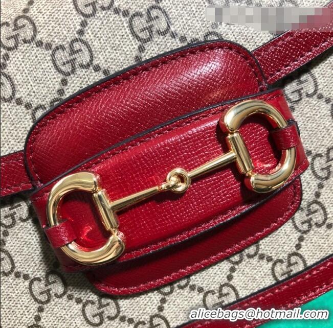 Good Product Gucci GG Canvas 1955 Horsebit Mini Shoulder Bag 602205 Red