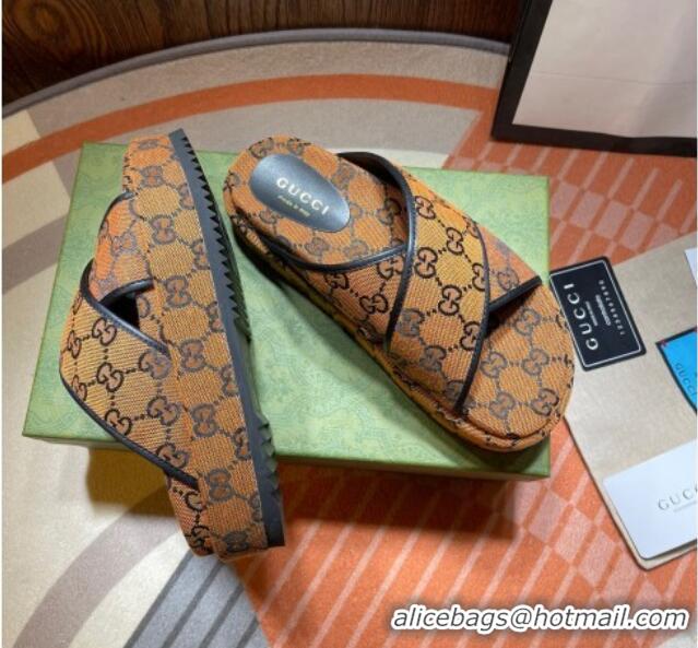 Top Grade Gucci GG Denim Platform Sandal 663666 Yellow 2021