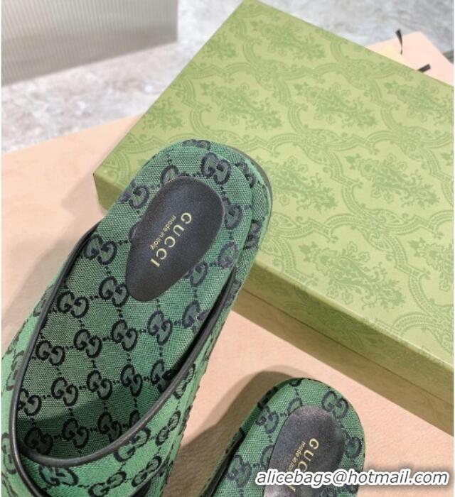 Unique Style Gucci GG Denim Platform Sandal 663666 Green 2021