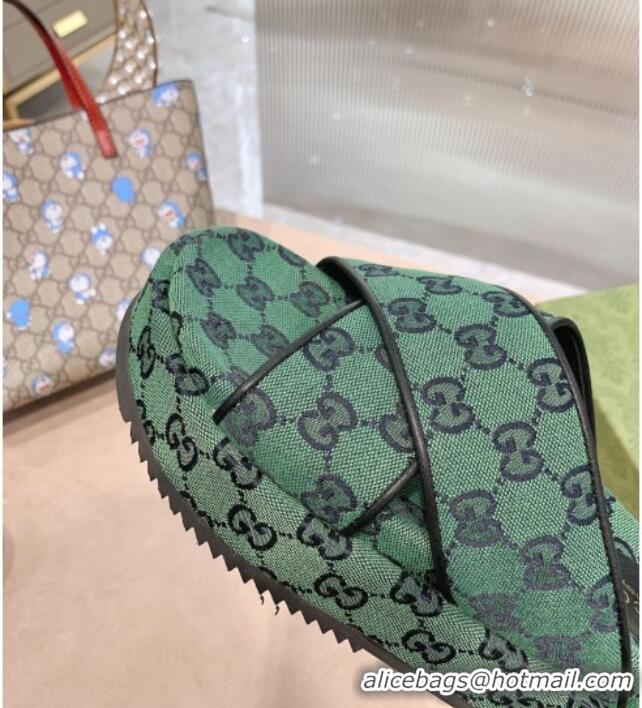 Unique Style Gucci GG Denim Platform Sandal 663666 Green 2021