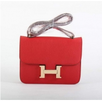 Hermes Constance Bag Togo Leather 1622S Red Golden