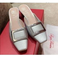 Super Quality Roger Vivier Belle Vivie Calfskin 4.5 cm Mules 042907 Silver 2021