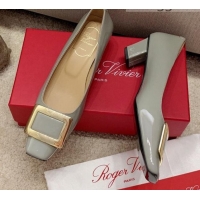 Super Quality Roger Vivier Belle Vivie Patent Calfskin Pumps 4.5cm 042912 Grey 2021