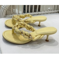 Good Product Bottega Veneta Dot Entwined Thong Sandals 042871 Yellow 2021