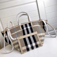 Superb Quality Burberry Check Cotton Canvas Tote Bag B18941