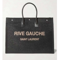 Best Price Yves Saint Laurent Tote Book Weave Shopping Bag D23698 Black