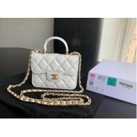 Affordable Price CHANEL Top Handle Micro Mini Wallet On Chain AP2200 White