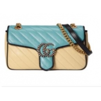 Inexpensive Gucci GG Marmont small shoulder bag 443497 Pastel blue