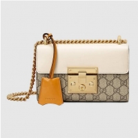 Cheapest Gucci Padlock small shoulder bag 409487 White