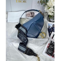 Buy Best DIOR SADDLE BAG Gradient Calfskin M0446C blue &Shoulder strap