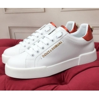 New Style Dolce & Gabbana PORTOFINO Sneakers In Calfskin With Lettering White 061625