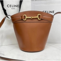 Low Price Celine BUCKET BAG IN SHINY CALFSKIN CR92072 Brown