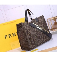 Good Price Fendi FF Canvas Tote Bag FD0485 Black 2021