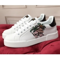 Low Price Dolce & Gabbana PORTOFINO Sneakers In Calfskin With DG PALMA STYLIST Patch 061631