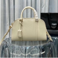 Buy Classic YSL CASSANDRA MEDIUM TOP HANDLE BAG IN GRAIN DE POUDRE EMBOSSED LEATHER Y305454 Cream