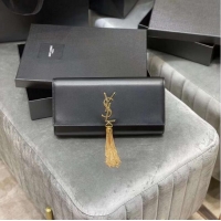 Famous Brand YSL Saint Laurent Medium Kate Bag Y306080 Black Gold hardware