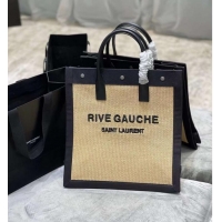 Classic Yves Saint Laurent RIVE GAUCHE N/S SHOPPING BAG IN COTTON 9E1070 Beige