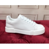 Super Dolce Gabbana Portofino Sneakers in Nappa Leather and Rubber Toe-cap White 120170