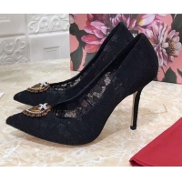 Top Quality Dolce&Gabbana DG Lace High- Heel Pumps 10.5cm 033175 Black 2021