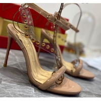 Top Quality Christian Louboutin Round Studde Sandals 10cm 042818 Nude 2021