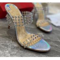 Popular Style Christian Louboutin Stud Transparent Sandals 10cm 042822 Iridescent 2021