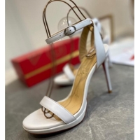 Lowest Price Christian Louboutin Calfskin Sandals 10cm 070582 White 2021