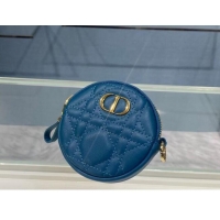 Cheapest DETACHABLE DIOR CARO ROUND COIN PURSE S5035U BLUE