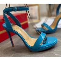 Discount Christian Louboutin Calfskin Sandals 10cm 070582 Blue 2021