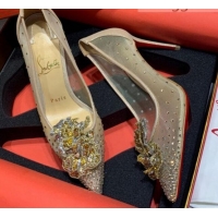 Luxurious Christian Louboutin Mesh Crystal Bloom 8.5cm Pumps 070587 2021