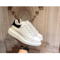 Top Quality Alexander Mcqueen White Silky Calfskin Sneaker With Suede Back Black 011286