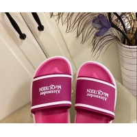 Low Price Alexander Mcqueen Flat Slide Sandals 071205 Hot Pink