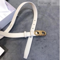 Promotional Celine Width 2.5cm Caflskin Belt C50401 White 2020