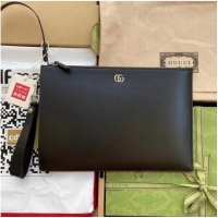 Low Price Gucci GG Marmont Leather Pouch 475317 Black