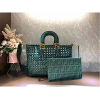 Market Sells Fendi Weave Bag F6501 blackish green