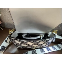 Hot Style Fendi BAGUETTE Black and grey braided leather bag 8BR600A