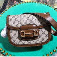 Buy Inexpensive Gucci GG Canvas 1955 Horsebit Mini Shoulder Bag 602205 Brown