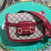 Good Product Gucci GG Canvas 1955 Horsebit Mini Shoulder Bag 602205 Red